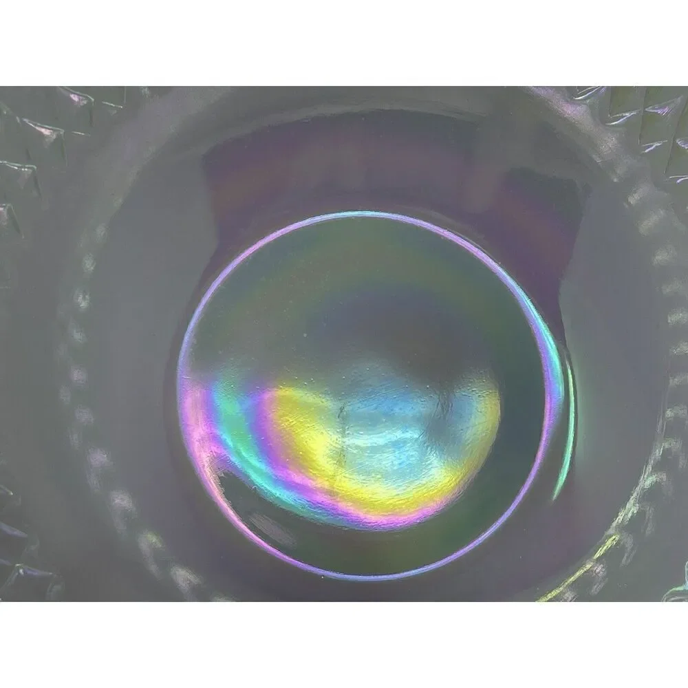 VTG Federal Milk Glass Serving Bowl Opalescent Iridescent Moonglow Aurora 8.5”
